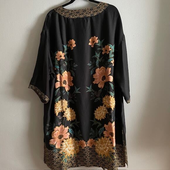 NWT Plus Sz 2X Turquoise Rayon Flowing Lingerie Sensual Flirty Spicy Robe Kimono - Picture 1 of 9